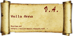 Vella Anna névjegykártya
